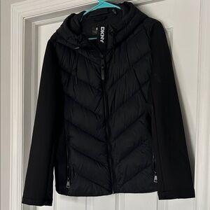 DKNY Women's Sleek Black Puffer Coat